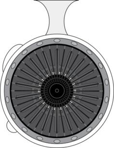 An airplane engine silhouette