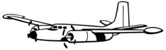 Propeller-driven airplane silhouette