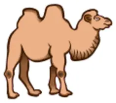 Cartoon vector image of a camel