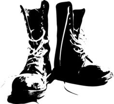 Monochrome image of boots