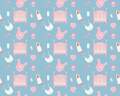 Pattern with baby accessories