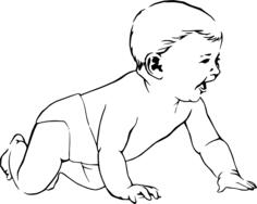 Pencil drawing of a baby