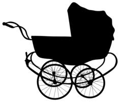 Vintage Baby Carriage Silhouette
