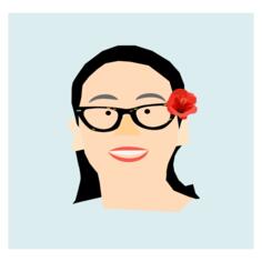 Lady with hibiscus flower