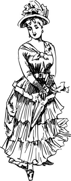Lady in a wide dress