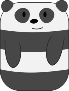 Cute cartoon panda with hands