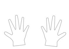 Simple left and right hand outline