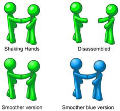 Human figures shaking hands