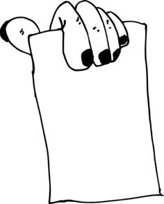 Hand holding blank paper