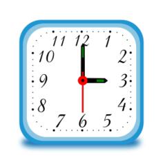 Three o'clock on wall clock