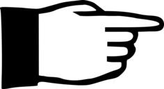Pointing hand pictogram