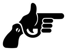 Gun shape pointing finger