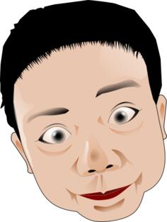 Face of man with black hair