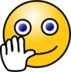 Hand waving smiley