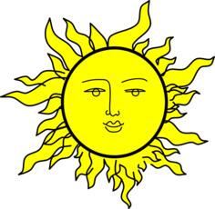 Sun with face