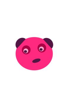 Pink teddy with purple ears