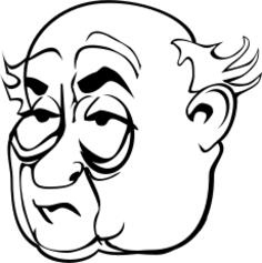 Face of old bald man