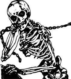 Human skeleton with chain