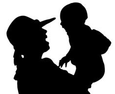 Mother and baby silhouette