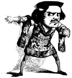 Black and white drawing of a king
