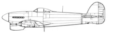 Hawker Tempest plane vector image