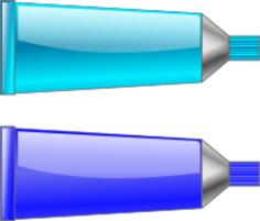 Vector image of blue and cyan colour tubes