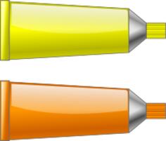 Yellow and orange colour tubes
