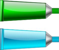 Vector image of green and cyan colour tubes
