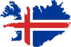 Iceland map with flag over it vector image