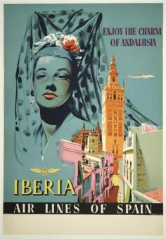Andalusia promotional travel poster vector illustration