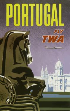 Vector clip art of Portugal vintage travel poster