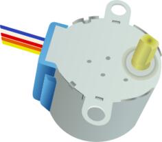 Drawing of stepper motor in color
