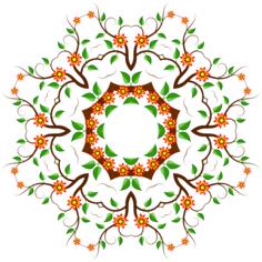 Vector drawing of decorative floral pattern