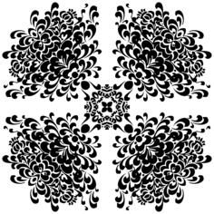 Vector image of black and white flourish design