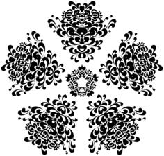Vector image of five flourish petals