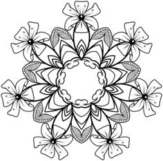 Large flower shaped floral design vector illustration