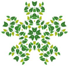 Quadrant shaped leafy pattern illustration