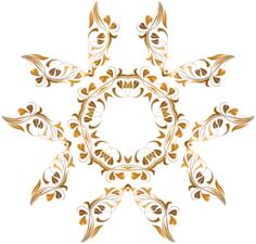 Decorated flower with gold petals vector illustration