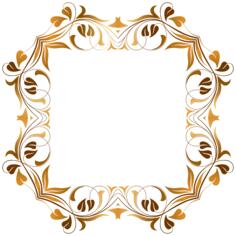 Octagonal floral border in shades of gold clip art