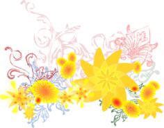 Colorful flowers vector clip art