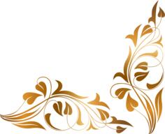 Vector drawing of corner decoration with floral elements