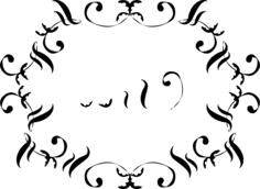 Vector image of swirling lines frame