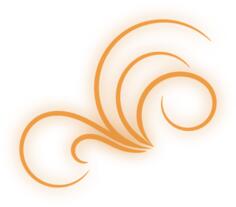 Orange glowing abstract flower vector clip art
