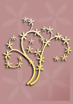 Vector image of decoration element with tree branch in color