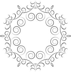 Swirling lines frame illustration