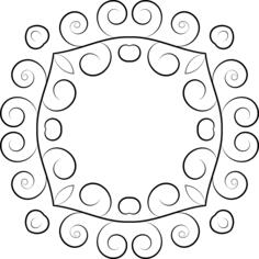 Vector drawing of flourish round frame
