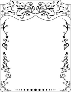 Victorian style border in black and white vector illustration