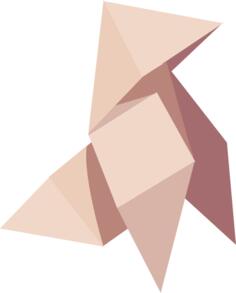 Brown origami bird vector graphics