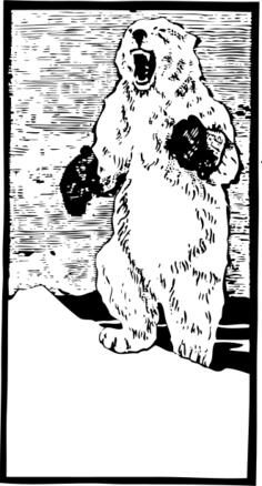 Clip art of polar bear with mittens