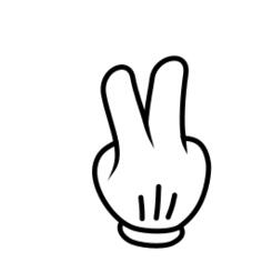 Two fingers nog in black and white vector illustration